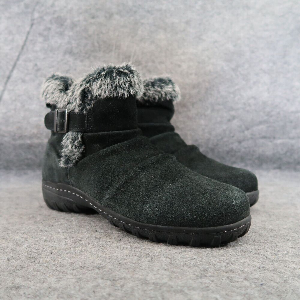 Khombu Shoes Womens 8 Bootie Winter Leather Faux Fur All Weather Lindsey Buckle